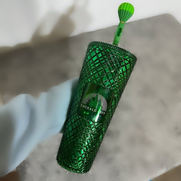 Starbucks “Wicked” 2024 Emerald Green City 24 Oz. Tumbler Cup NEW W/ Topper - Picture 2 of 7